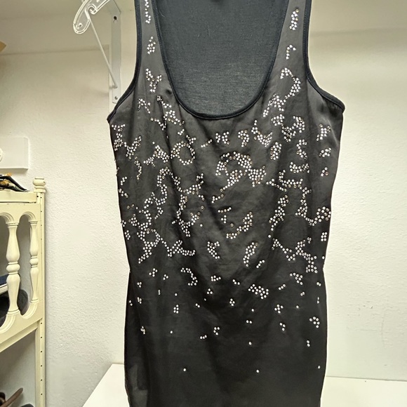 Express XS black glittery tank top - Picture 2 of 7